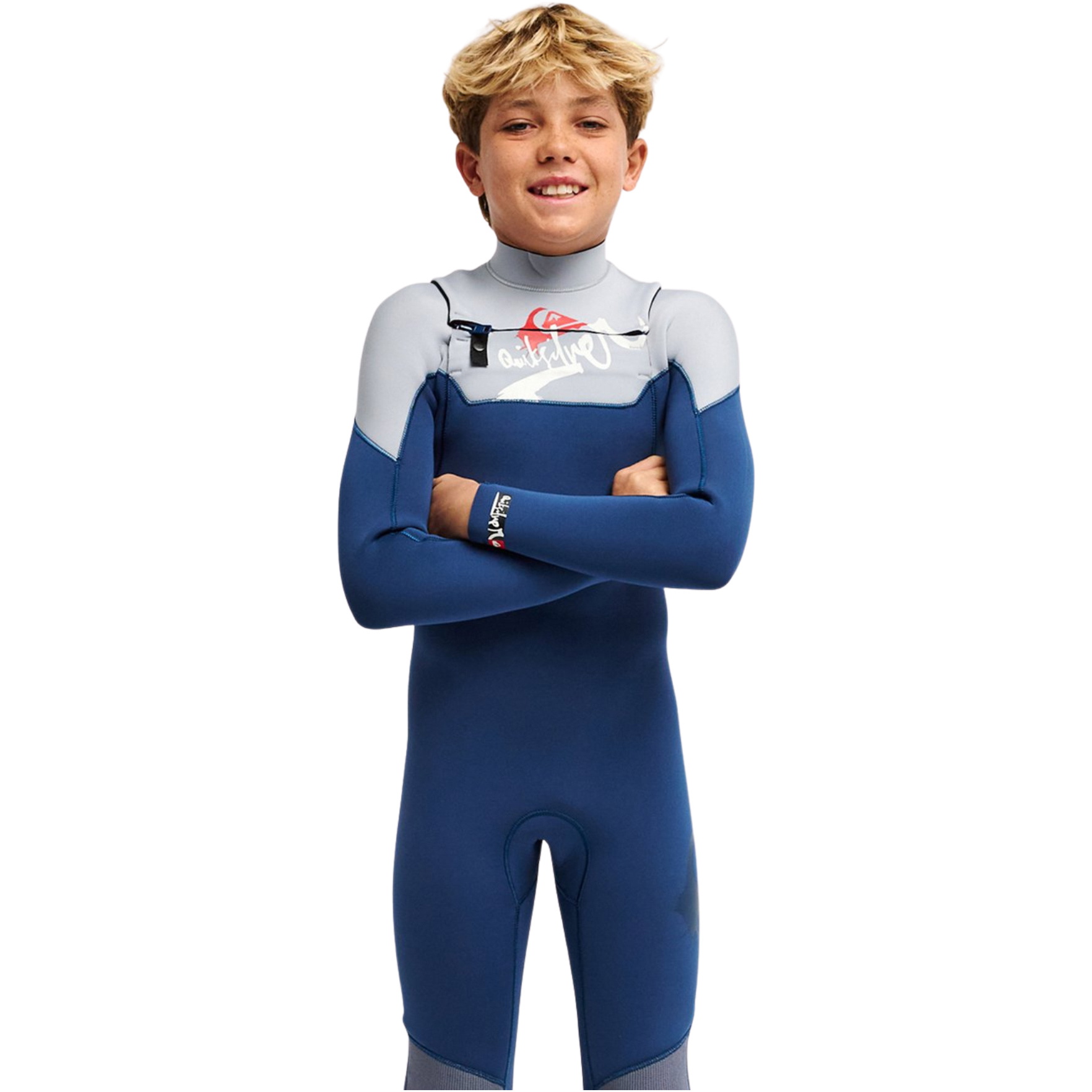 2026 Quiksilver Junior Young Guns 4/3mm Chest Zip Wetsuit EQBW103130 - Dark Denim